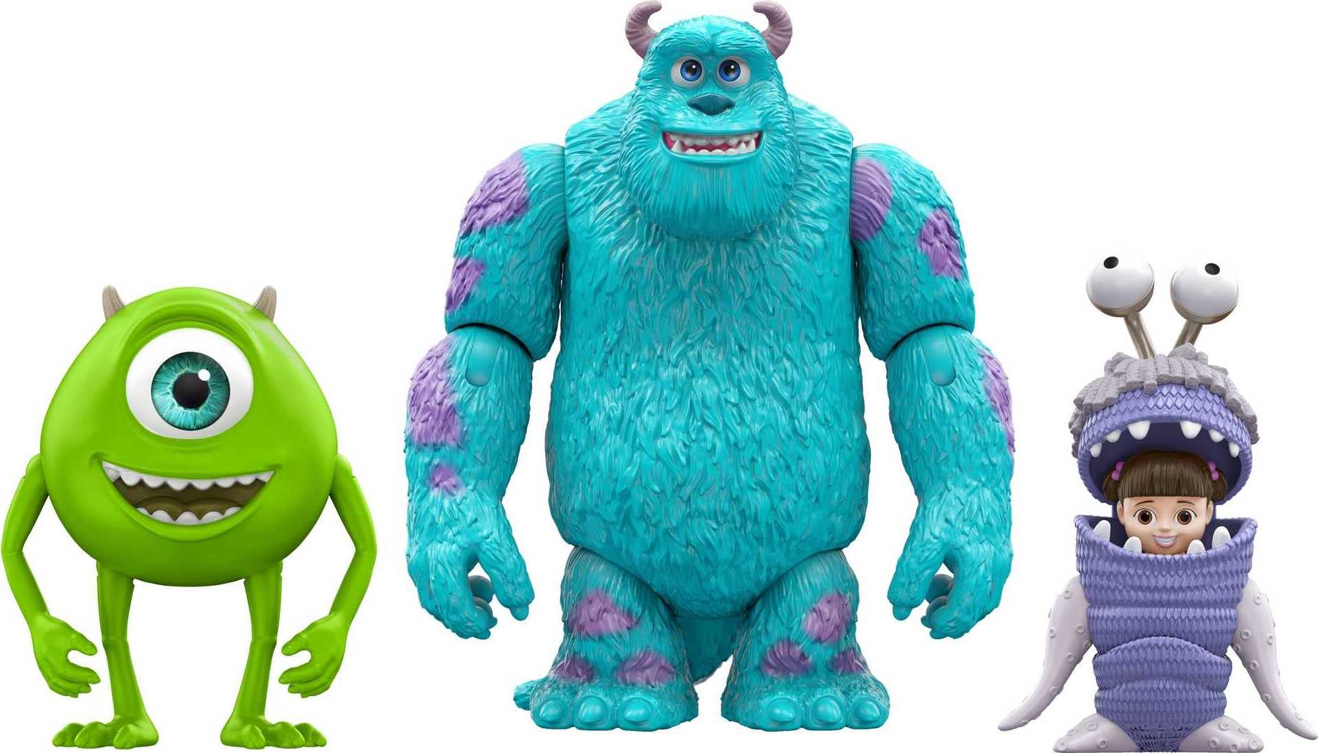 Mattel Disney and Pixar Monsters, Inc Storyteller 3 Action Figure Pack, Sulley Mike & Boo Characters in Get Boo Home Pack, Authentic Toys at 3 Inch