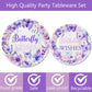 80 Pcs Butterfly Kisses Birthday Wishes Party Decor Spring Butterfly Paper Plates Napkins Forks Dinnerware for Butterfly Girls Baby Shower 1st 2nd 3rd