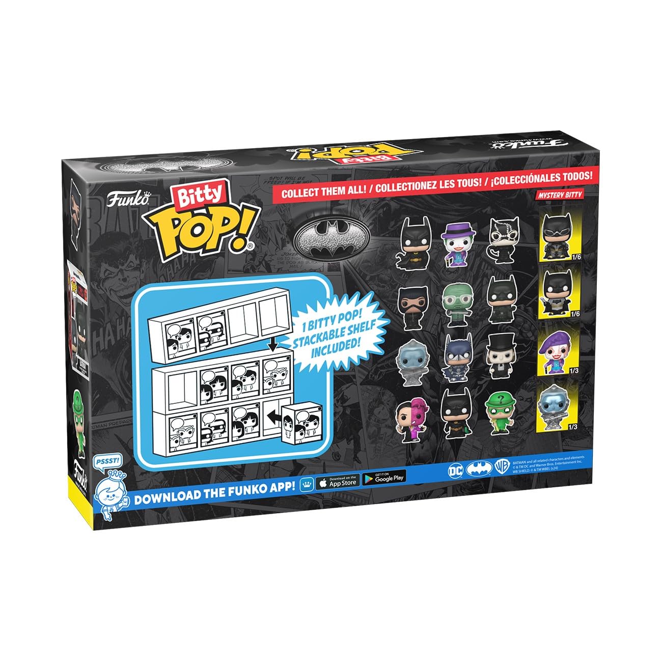 Funko Bitty POP! Batman 85th - Catwoman, 4-Pack and A Surprise Mystery Mini Figure - 0.9 Inch (2.2 Cm) - DC Comics Collectable - Stackable Display
