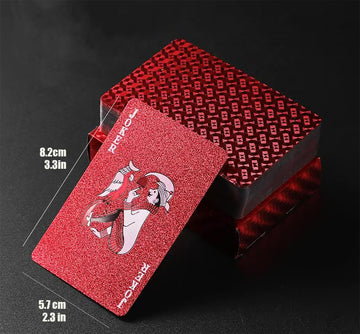 CIBOAN Red Plastic Waterproof Playing Cards, Deck of Cards, Durable Standard Size Poker Deck for Family Game Nights, Travel,Beach & Pool& Outdoor