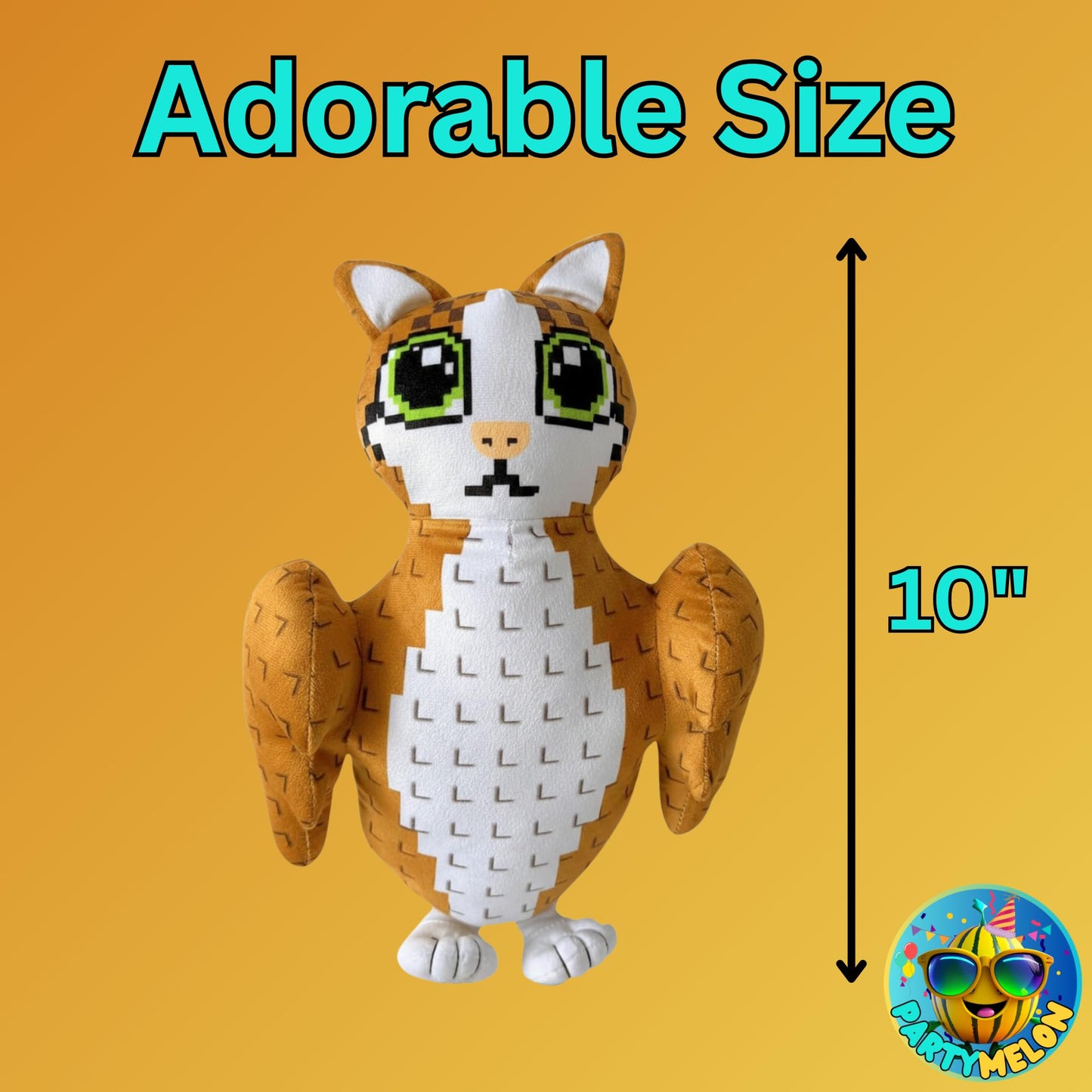 Partymelon Meowl Plush 10" Steal a Brainrot Plush Meme AI-Crafted Stuffed Figure Pillow for Video Game Fans Room Decor
