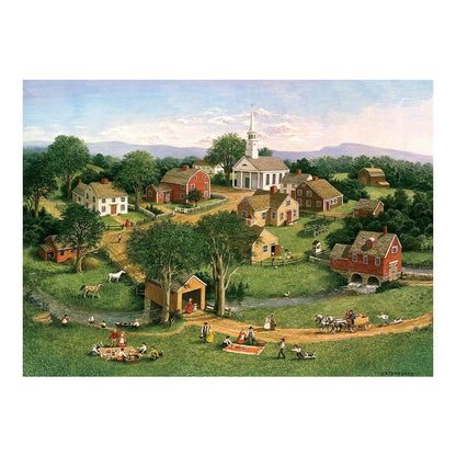 Cobble Hill 1000 Piece Puzzle - Picnic by the Bridge - Sample Poster Included