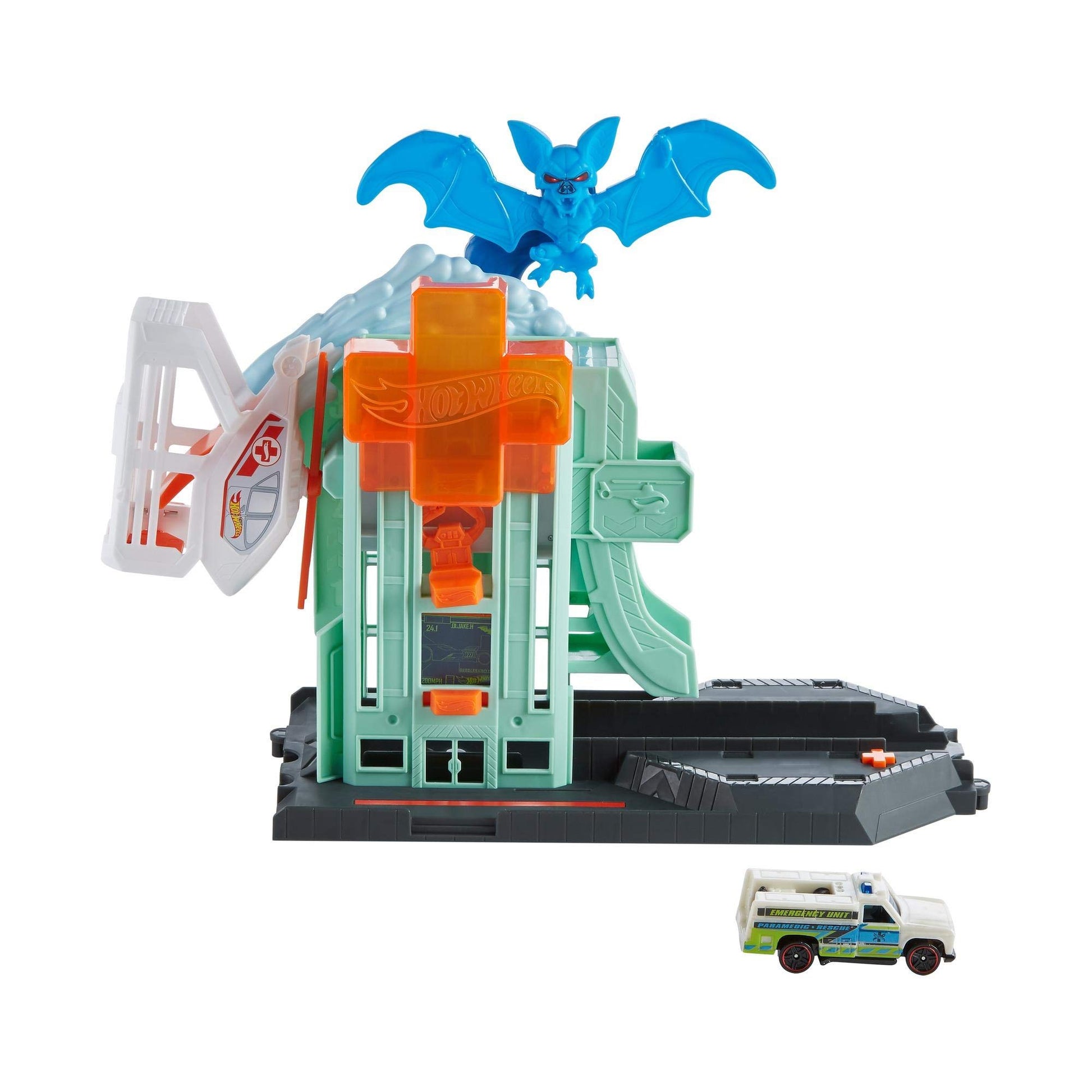 Hot Wheels Creature Attack Playsets, Bat Hospital, Multi (GJK90)