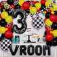 DEAPEICK 134pcs Balloons Race Car Party Supplies - Racing Car Theme Decorations Kit With Number Balloons, Garland, Vroom Birthday Party Decorations