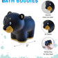 DolliBu Black Bear Bath Buddy Squirter - Floating Black Bear Rubber Bath Toy, Fun Water Squirting Bathtime Play for Toddlers Cute & Soft Wild Life