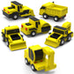 Tub Works® Construction™ Trucks Mold Free Bath Toys, 6 Pack | Sealed, No Hole Bath Toys Design Keeps Moisture Out | Soft, Squeezable & Float on Water