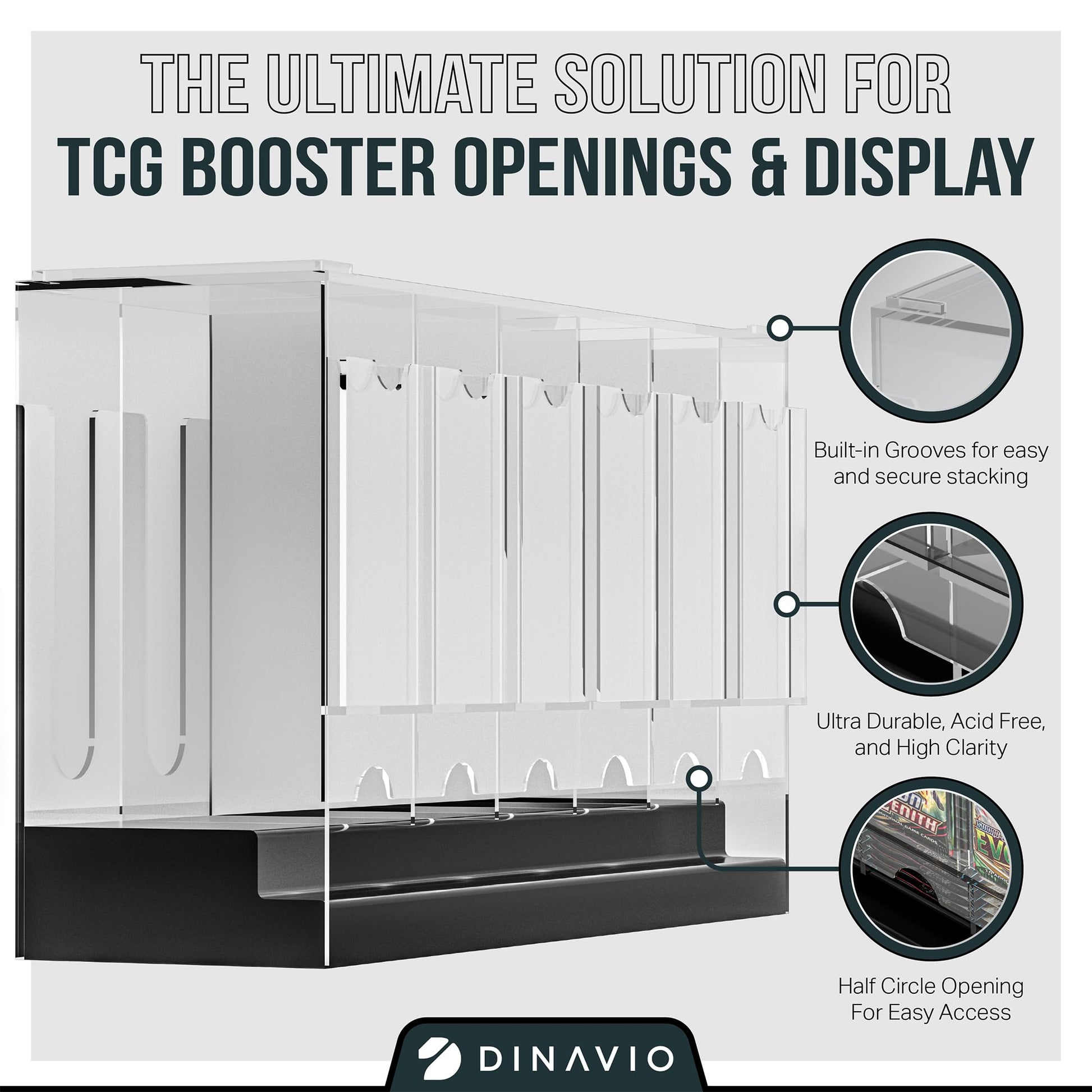 Dinavio Crafthouse 6-Slot Booster Pack Dispenser with Black Base - Fits 240 Booster Packs for Dispensing - Compatible with TCG Trading Card Boosters