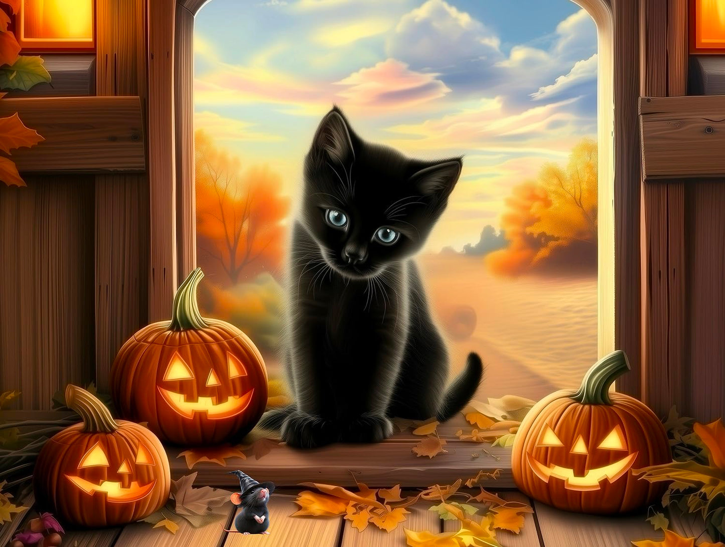 SUNSOUT INC - Halloween Pals - 500 piece Jigsaw Puzzle for Adults by Artist: John Stewart - Finished Size 18" x 24" - MPN# 77204