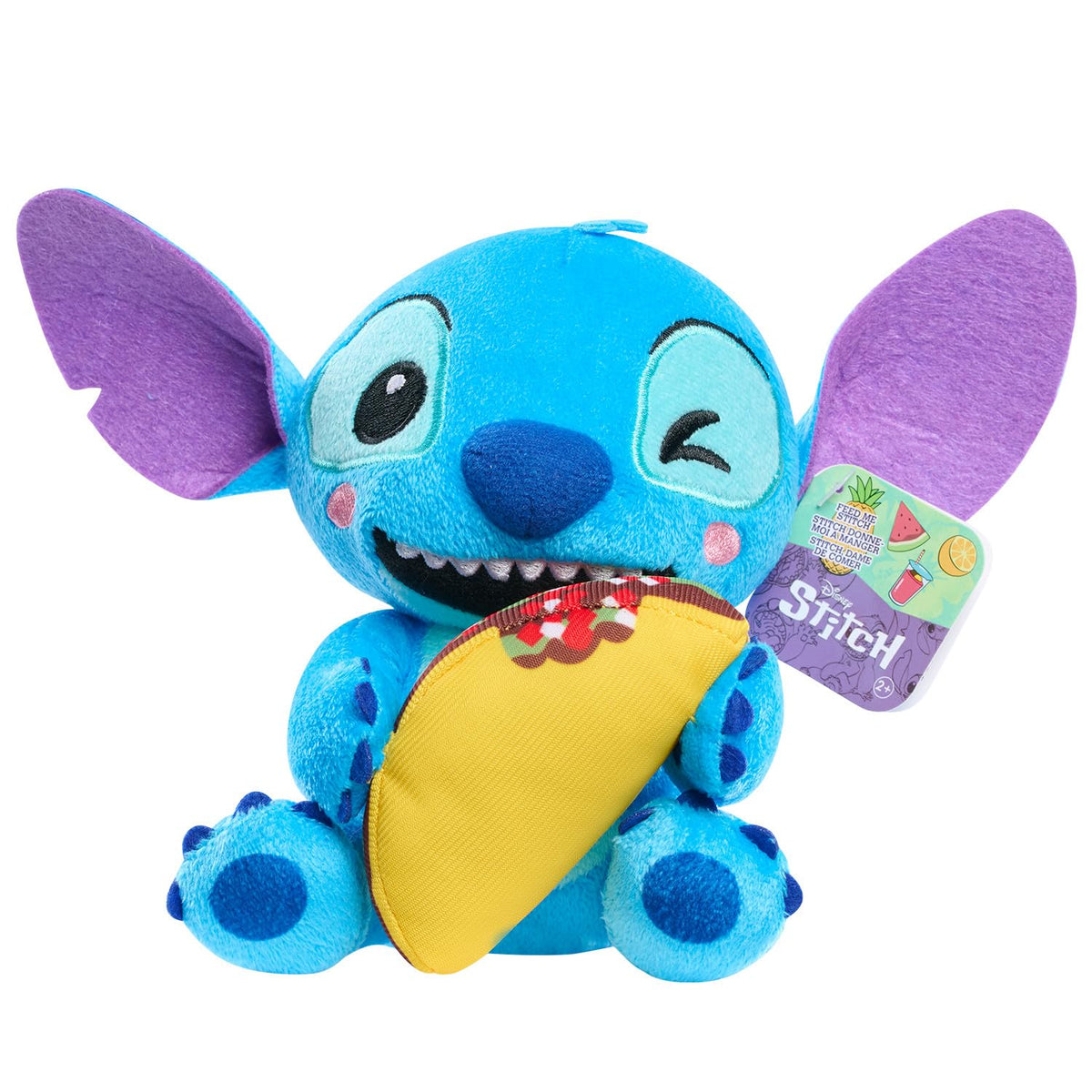 Disney Stitch Small 7-inch Plush Stuffed Animal, Stitch with Taco, Easter Basket Fillers, Gifts, Presents, Kids Toys for Ages 2 Up by Just Play, Kids