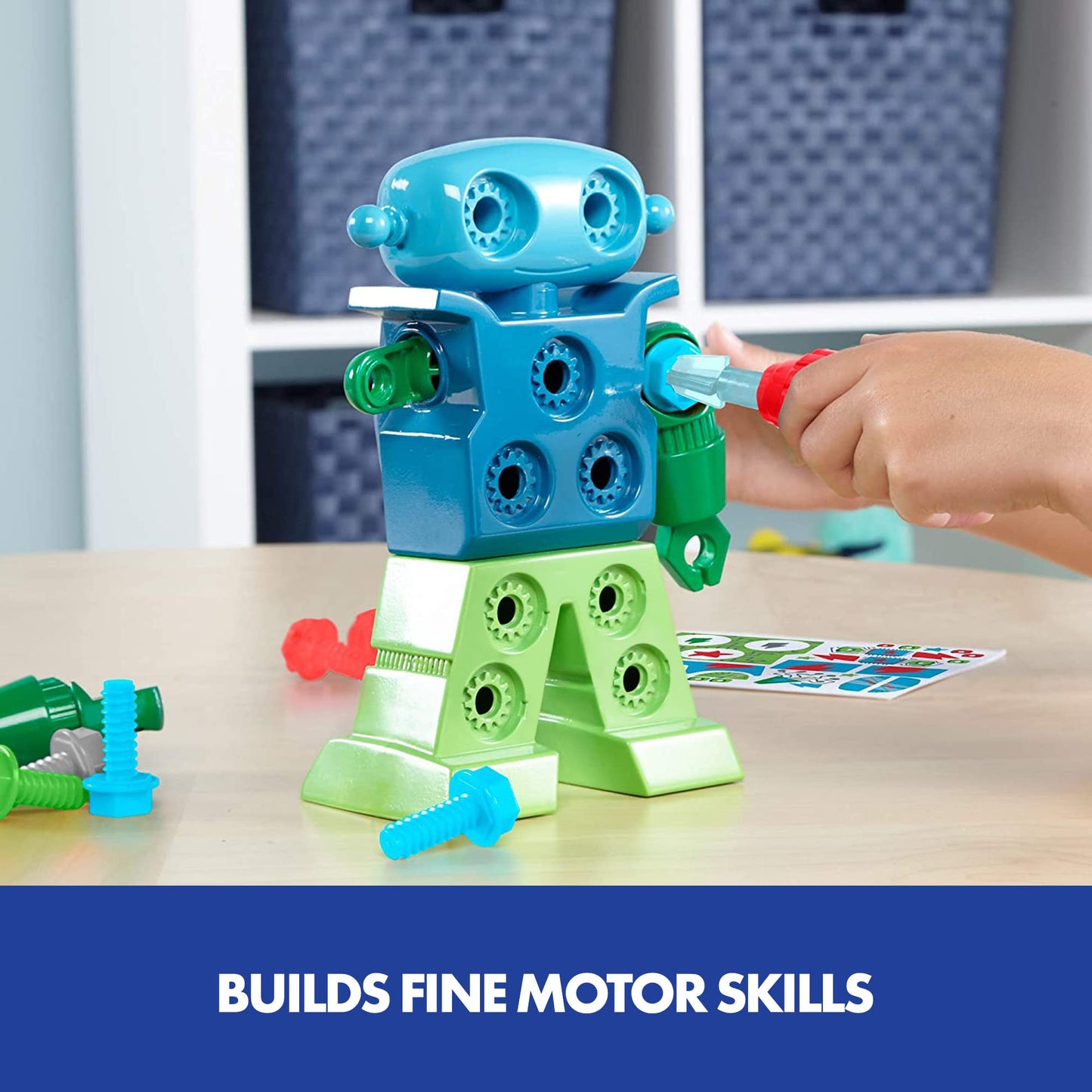Educational Insights Design & Drill Robot - Construction Toys & Tools for Kids, Robot Toy Building Sets, Kids' Tool Set with Working Screwdriver, Take