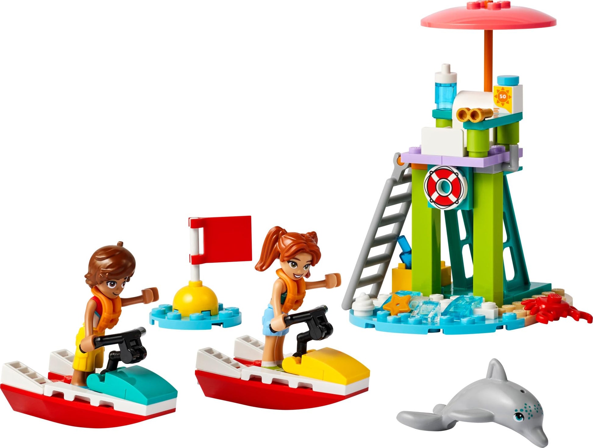 LEGO Friends Beach Water Scooter, Lifeguard Toy Building Set for Kids, Beach Toy Gift Idea for Girls and Boys Ages 5 Years and Up with 2 Mini Dolls