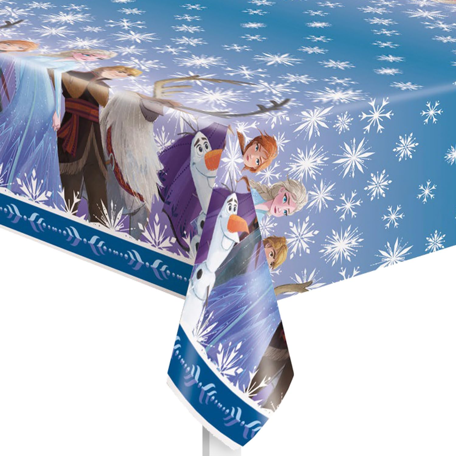 Disney Frozen 2 Rectangular Plastic Table Cover - 54" x 84" (1 Pc.) - Stunning Rectangular Plastic Table Cover, Featuring Elsa & Anna