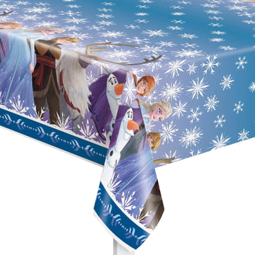 Disney Frozen 2 Rectangular Plastic Table Cover - 54" x 84" (1 Pc.) - Stunning Rectangular Plastic Table Cover, Featuring Elsa & Anna