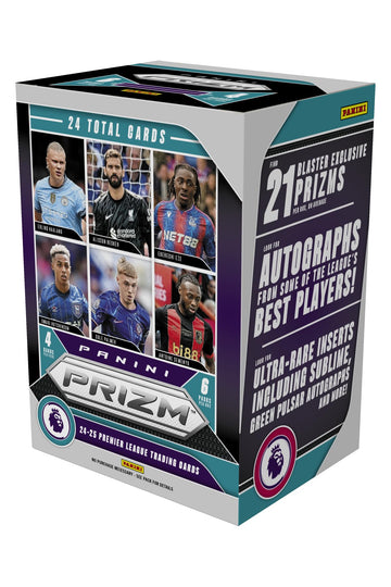 2024-25 Panini Prizm Premier League Blaster Box - EPL Soccer Trading Cards - Includes Blaster Exclusive Prizms, Rookies & Inserts - Official Panini