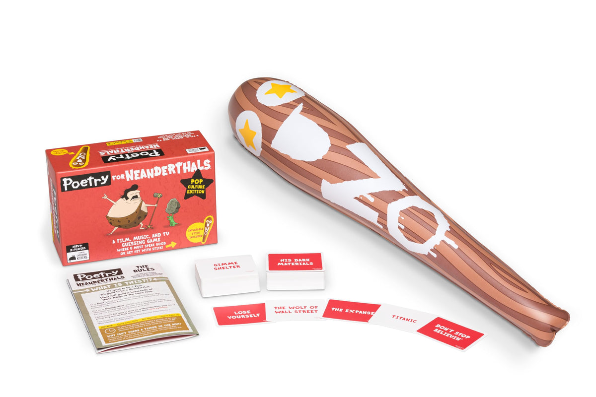 Poetry for Neanderthals: Pop Culture Edition by Exploding Kittens - 2+ Players - Ages 7+ - 15 Minutes to Play - Competitive Word Guessing Game - Party