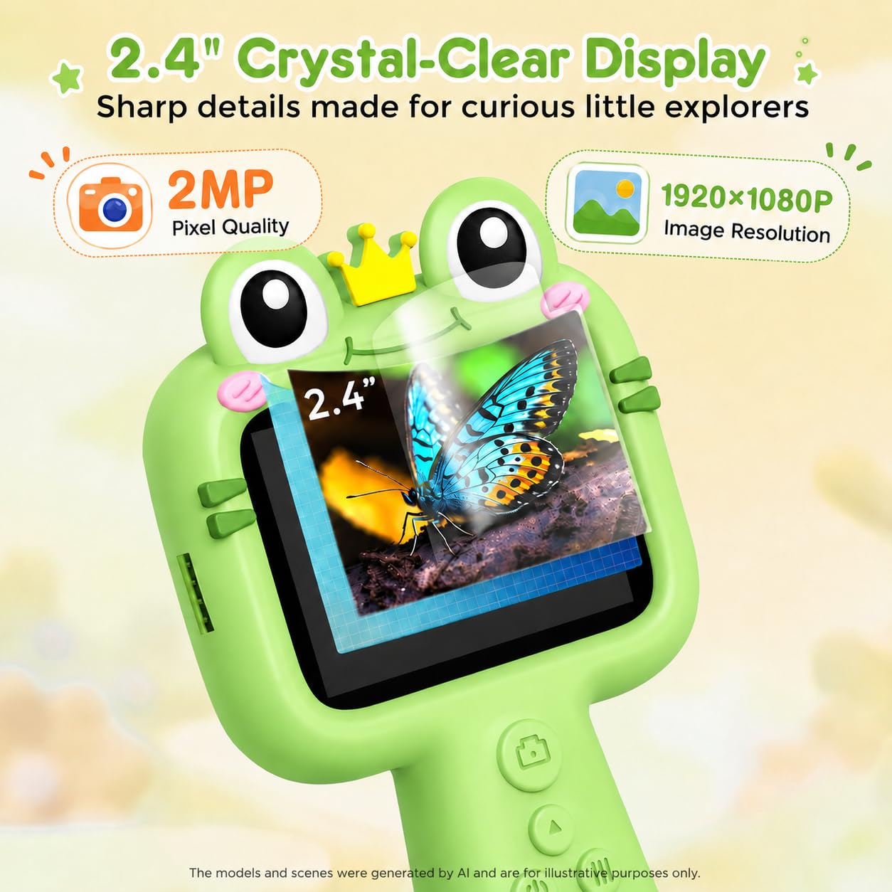 Qvireno Kids Toy Borescope Camera with Light, 2.4" 1080P Outdoor STEM Toy