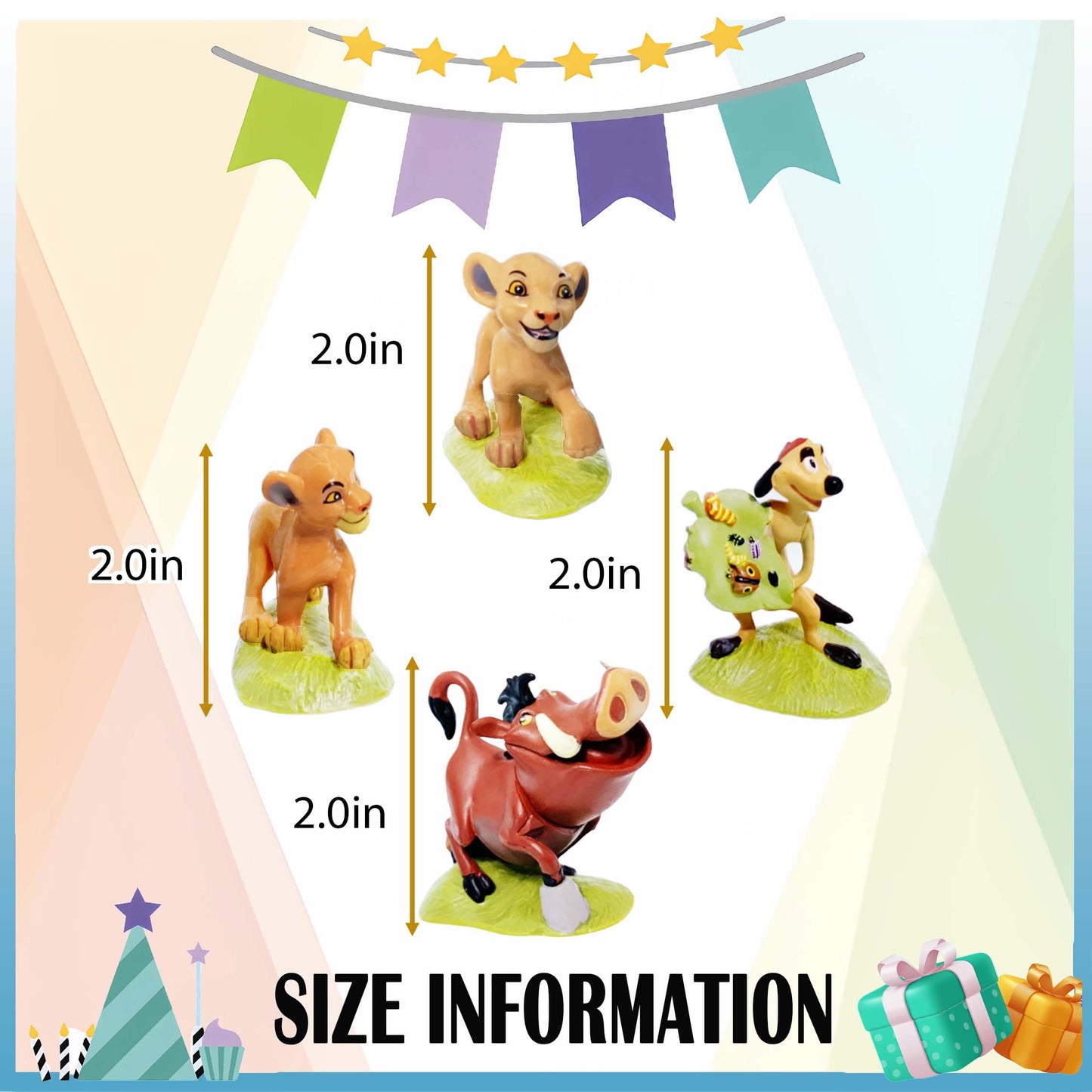 CNIUETYR Animal Figurine Commemorative Set, Spotted Hyena&Warthog,for Party Cake Animal Decoration (9 Piece)