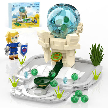 Tenhorses Link Zonai Device Dispenser Building Set, BOTW Link Sword Figures Merch with Rotatable Random Ball Selector, Birthday Party Supplies