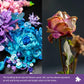 Moon Eternal Flower Decoration Building Set for Adults, 977 Pcs Micro-Particle Crescent-Shaped Artificial Flowers Building Blocks with Built-in
