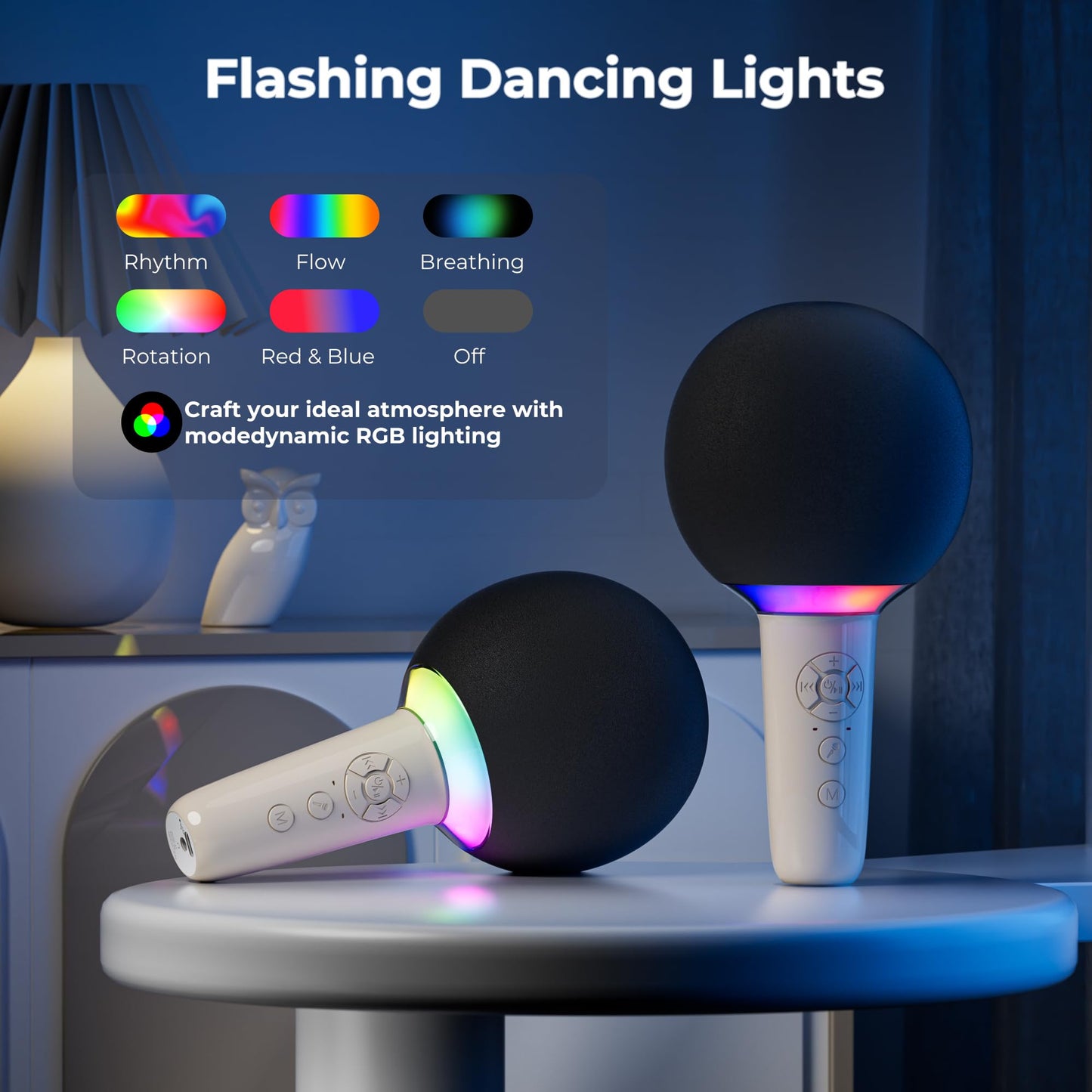 Wireless Bluetooth Karaoke Microphone for Kids, Portable Handheld Karaoke Mic Speaker Toys with LED Light, Best Christmas Birthday Festival Party Gift