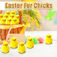 Baaxxango 12 Pcs Easter Fluffy Chicks,3.4 Inch Yellow Soft Plush Chicks Figurines,Mini Furry Chicks for Home Easter Basket Stuffers Party Favors