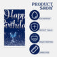 QUERICKY 2 Pack Navy Blue and Silver Happy Birthday Tablecloths, 51x87'' Plastic Disposable Rectangle Table Cover for Men Women Boys Girls Birthday
