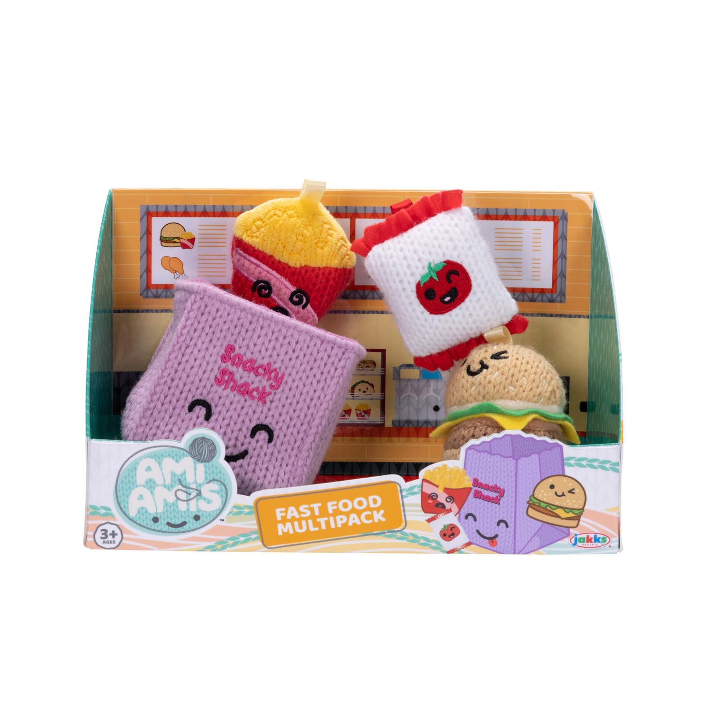 Ami Amis™ Fast Food Multipack Mini Soft and Cozy Crochet Plush, Adorably Cute Details, Pocket Sized for on the Go Play! Collection Enthusiasts