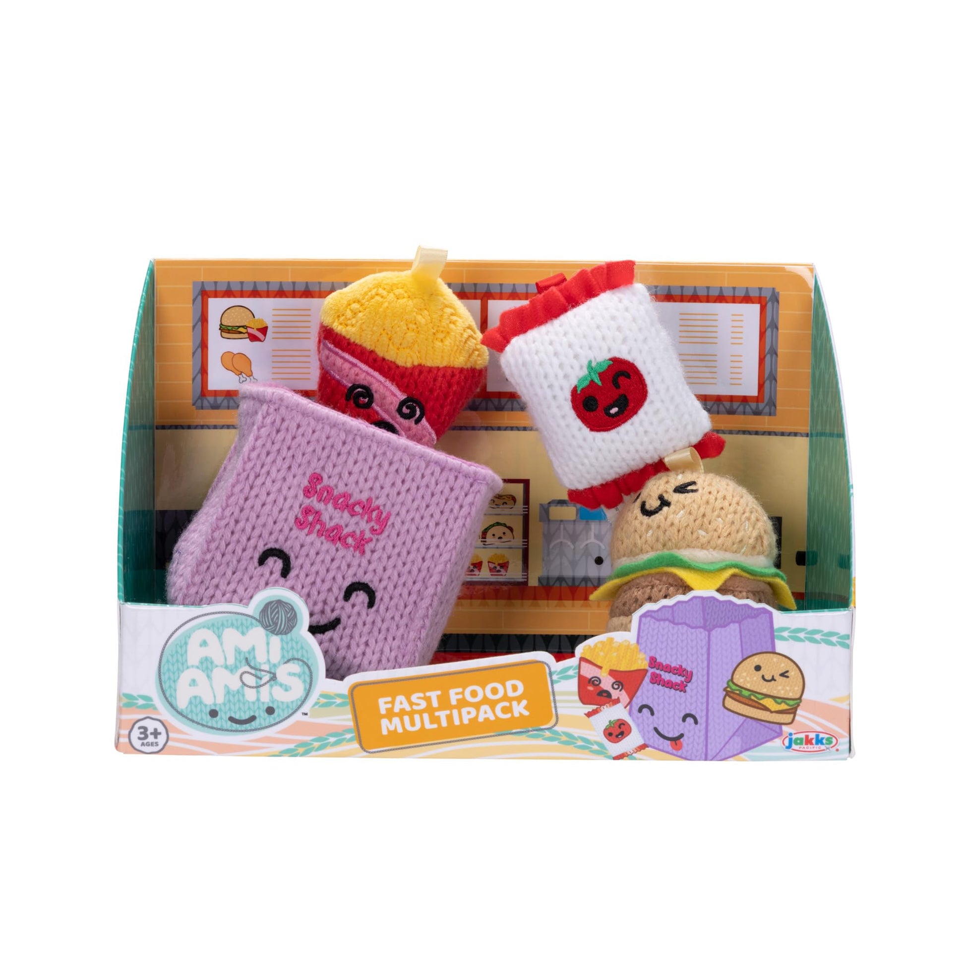 Ami Amis™ Fast Food Multipack Mini Soft and Cozy Crochet Plush, Adorably Cute Details, Pocket Sized for on the Go Play! Collection Enthusiasts