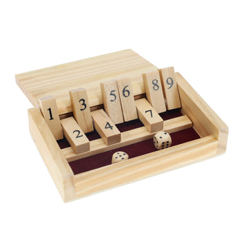 WE Games Mini Shut The Box Game Wooden - 5.5 inches, 9 Number Flip Tiles, Travel Size, Travel Games, Birthday Gifts, Math Games, Home Decor, Living