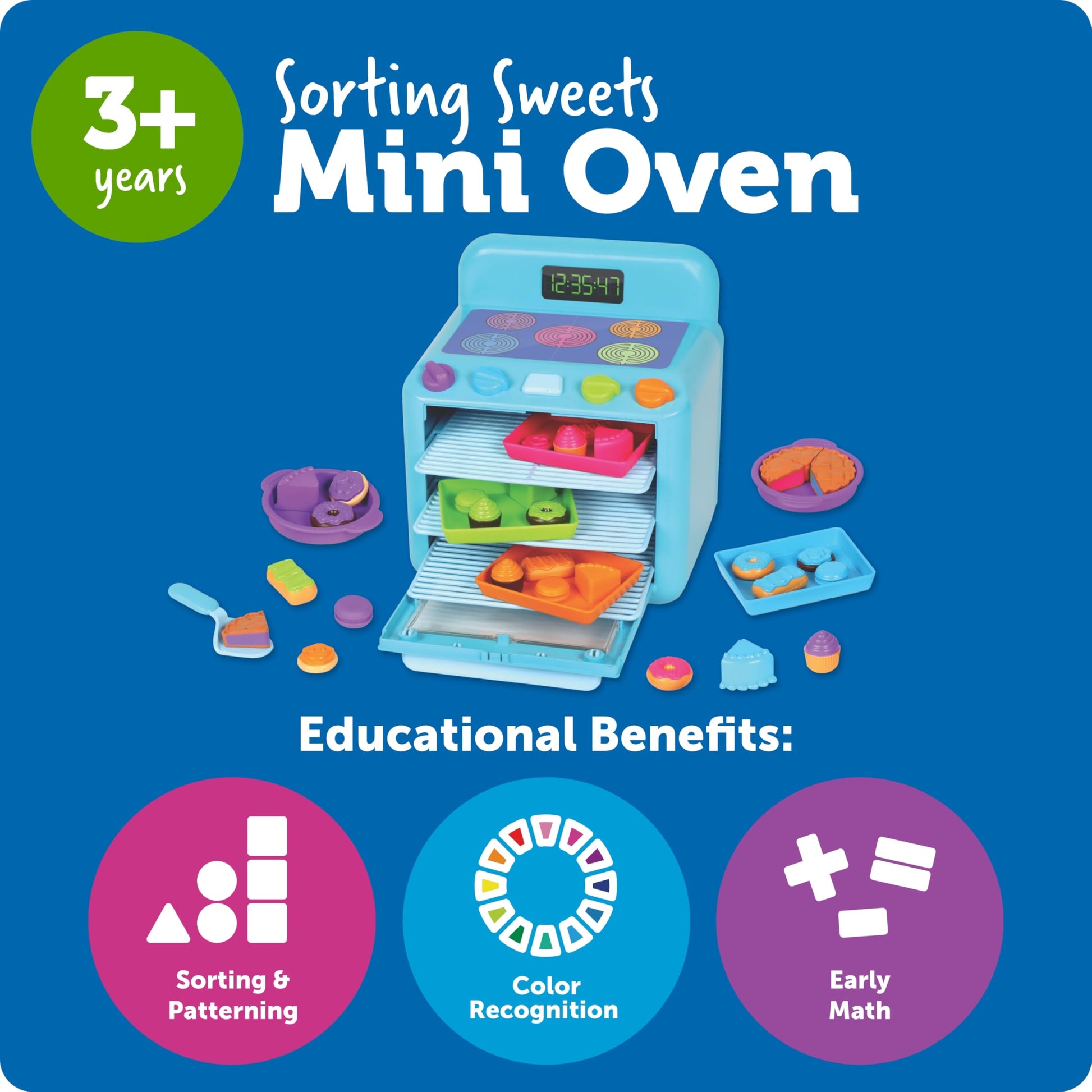 Learning Resources Sorting Sweets Mini Oven, Play Food, Kids Kitchen Playset, Pretend Play Toys, Mini Food, Sorting Toys, Montessori Cooking Set