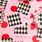 xo, Fetti Checkered Circus Paper Napkins, Wavy Fringe Border - 3-ply, 24 pcs | Carnival Birthday Decorations, Magician Tableware, Kids Party Setting
