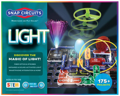 Snap Circuits Light Electronics Exploration Kit | Over 175 Exciting STEM Projects | Full Color Project Manual | 55+ Snap Circuits Parts | STEM
