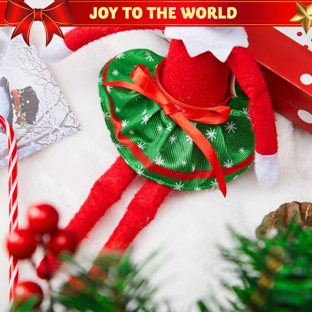 JOYIN 3 Pcs Christmas Skirts for Doll, Xmas Green Santa Clothing Dance Dress Accessories Set for Christmas Decorations and Specials