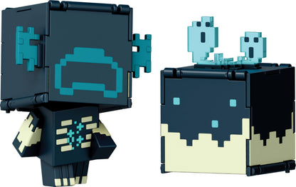 Mattel Minecraft Flippin’ Figs Figures with 2-in-1 Fidget Play, 3.75-in Scale, Large Heads & Pixelated Design (Characters May Vary)