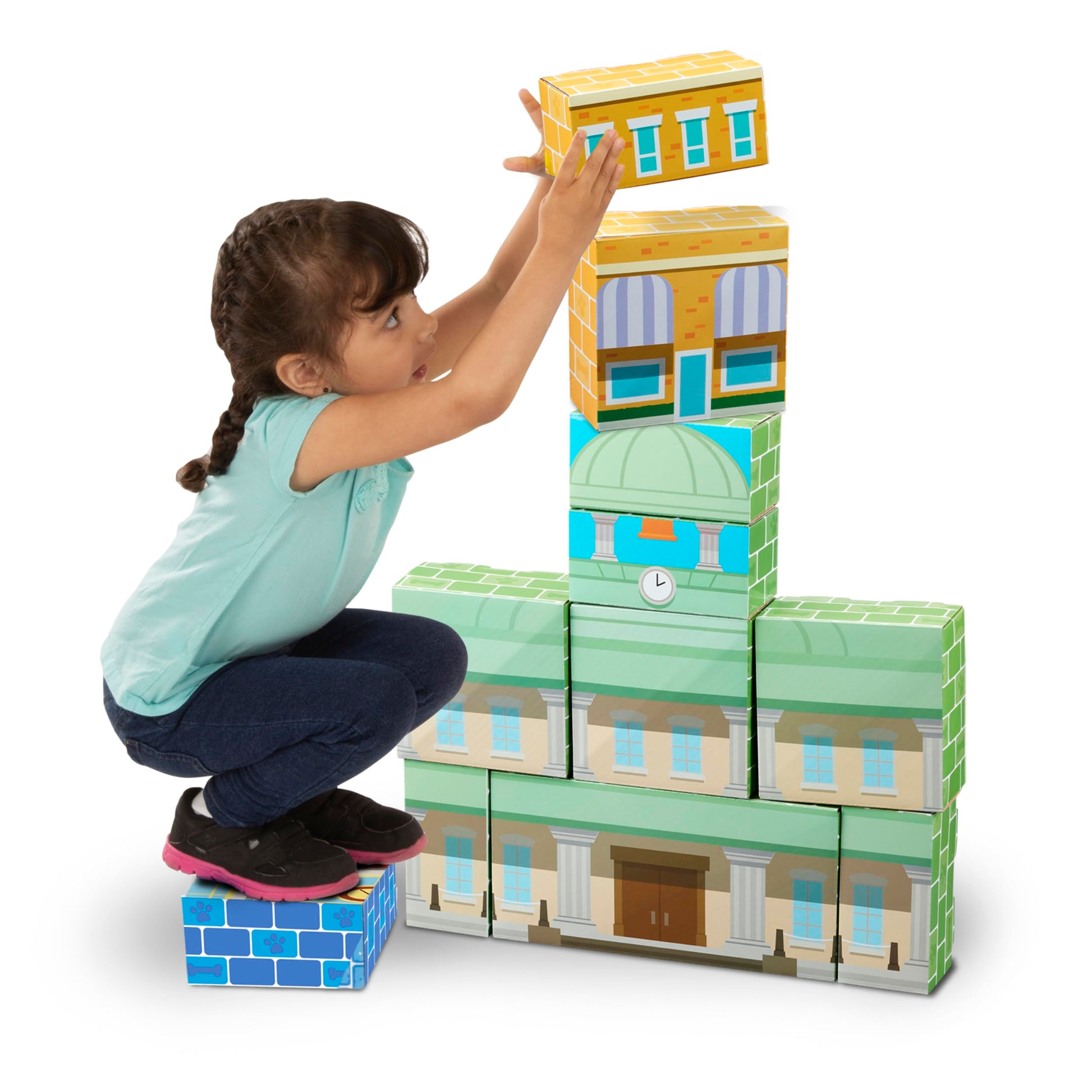Melissa & Doug PAW Patrol Jumbo Cardboard Blocks (41 Pieces) PAW Patrol Houses Stackable Blocks for Ages 2+