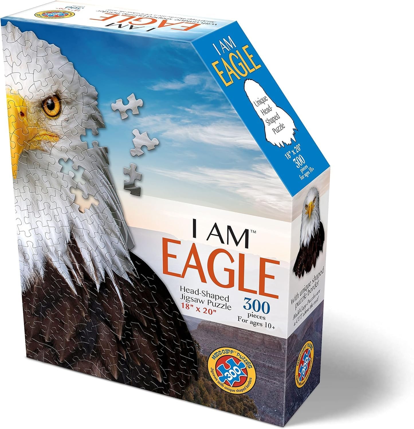 Madd Capp Puzzles - I AM Eagle - 300 Pieces - Animal Shaped Jigsaw Puzzle