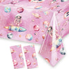 2 Pcs Outer Space Girls Birthday Party Tablecloth 54'' x 108'' Space Table Covers for Astronauts Theme Girls Baby Shower 1st 2nd 3rd 4th 5th Birthday