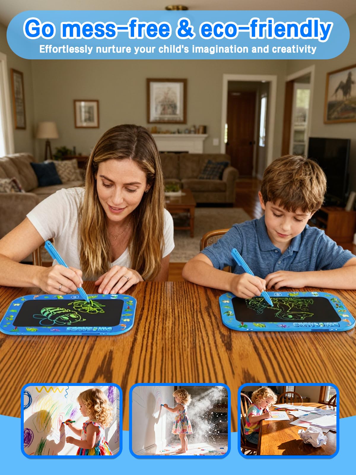 UZAHSK 8 Inch LCD Writing Tablet for 3-8 Year Olds - Electronic Drawing Pad and Doodle Board as Educational Birthday Gifts for Girls and Boys
