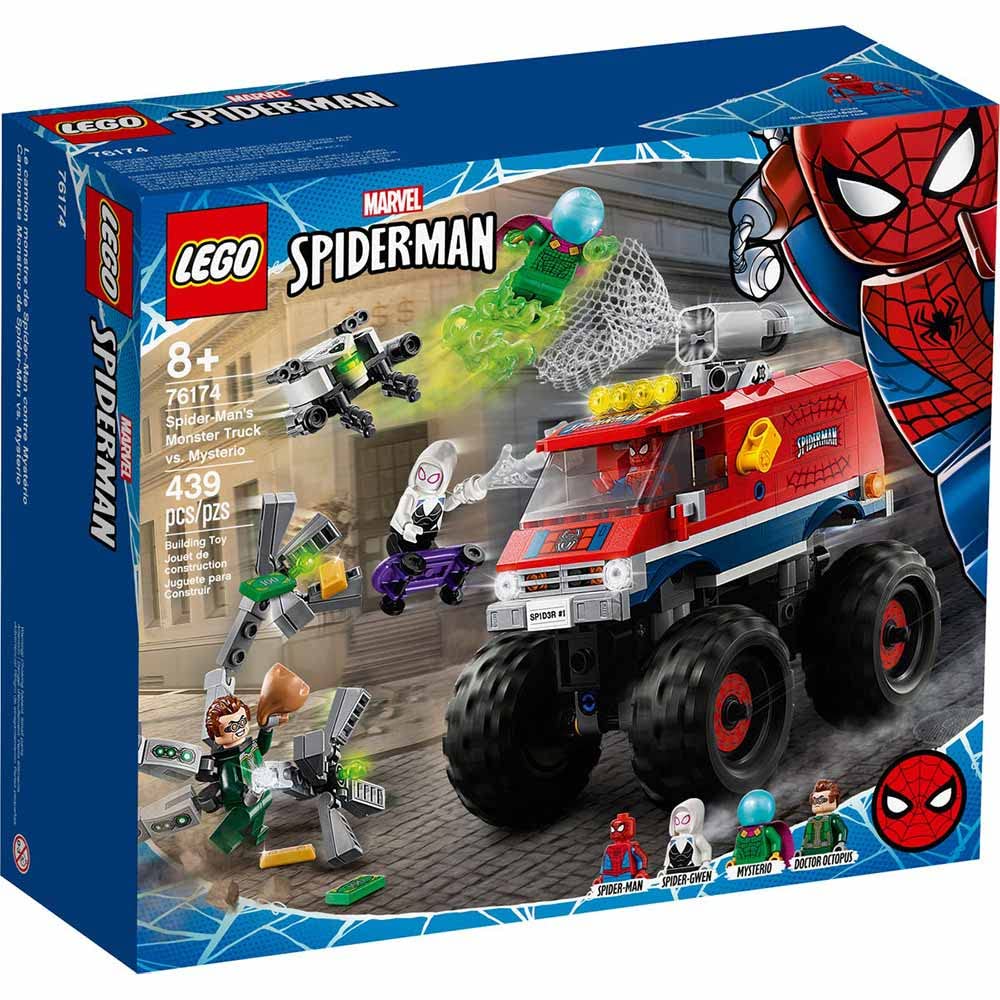 LEGO Marvel Spider-Man: Spider-Man's Monster Truck vs. Mysterio 76174; Cool, Collectible Birthday Gift for Kids, New 2021 (439 Pieces)