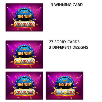 Simimi art Casino Night Party Gambling Scratch Off Game Cards Slot Machine - Business Prize Drawings - Drawing Tickets Raffles - 30 Pack