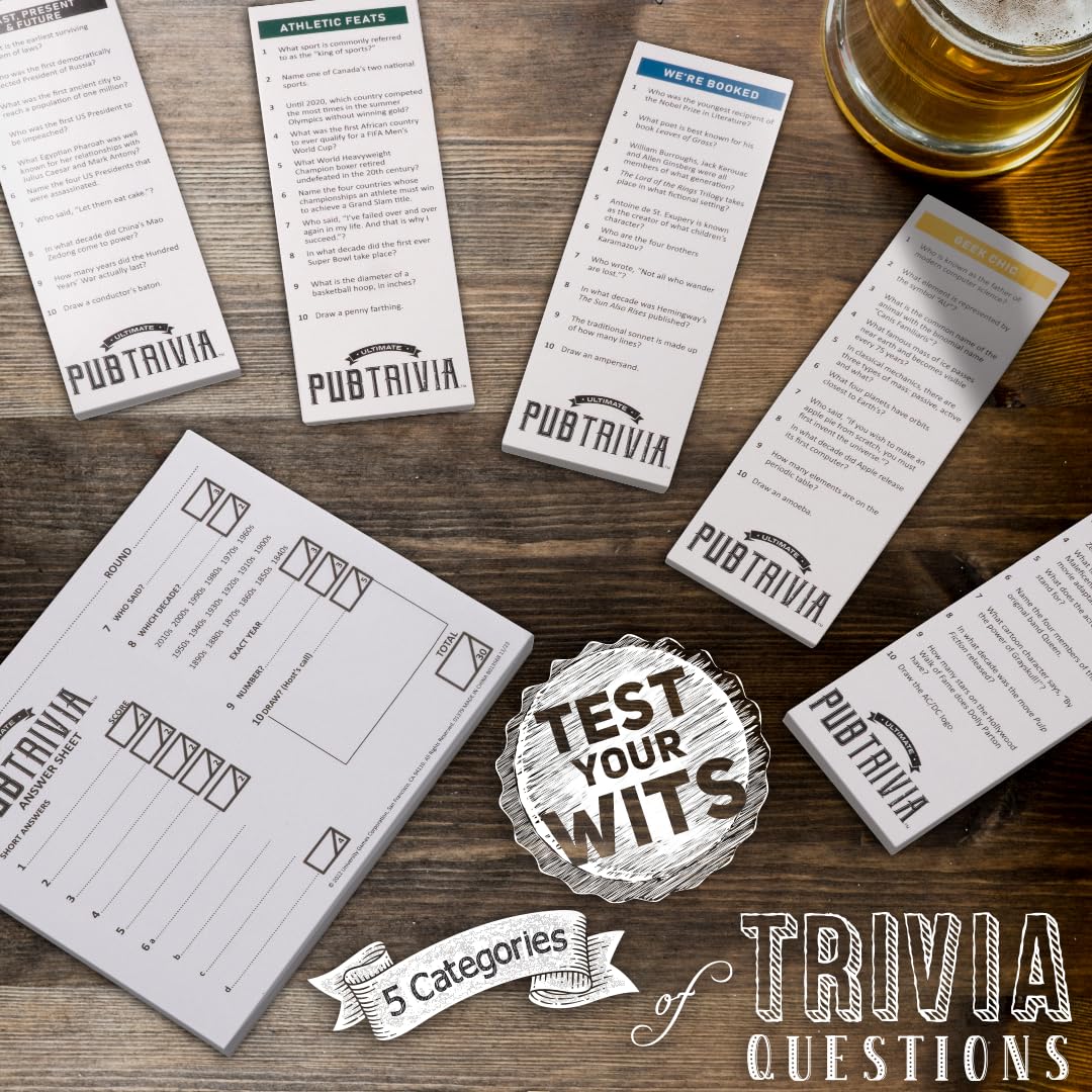 University Games, Ultimate Pub Trivia Team Trivia Game, 4 or More Trivia Loving Players Ages 12 and Up