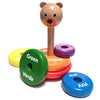 KIDS KORNER Baby Toys Wooden Stacking Rings - Bilingual Educational Toys for 2 Year Old | Learn Rainbow Colors in English & Spanish | Wood Building