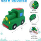 DolliBu Train Buddy Squirter Bath Toy - Floating Rubber Green Bath Time Toy Train for Toddlers, Fun Bath Toys for Bathtub, Pool, and Beach, Toddler