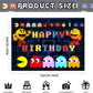 Pac Ghost Birthday Party Decoration, Include Game Party Backdrop 5 x 3 FT, Latex Balloons, Cake Topper for Pacman Theme Kids Fans Birthday Party