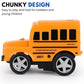 12 Pack in Box Chubby School Bus Model Toys - 4 inches Classic Long Nose Friction Powered 360 Rotation Vehicles - Ideal Gift, Party Favors for Kids (1