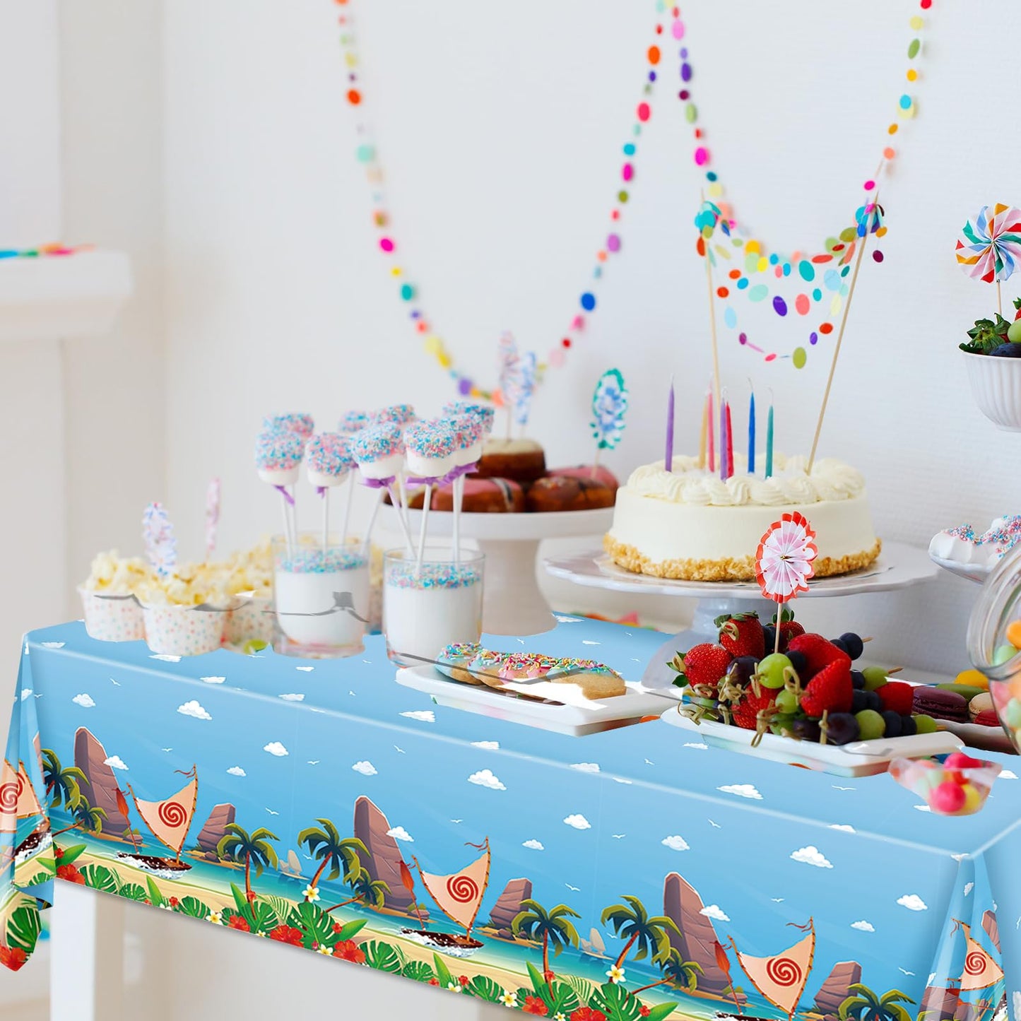 3 Pack Ocean Girl Party Disposable Plastic Rectangular Tablecloths