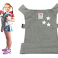 Angel Shine Cotton Baby Doll Backpack Carrier - Front and Back Accessory for Kids,Ideal for Little Girls and Boys(Grey)
