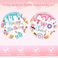 2nd Birthday Decorations for Girl,40PCS Two Sweet Birthday Decorations Includes Disposable Plates & Napkins,Girls 2 Year Old Sprinkle Donut Ice Cream
