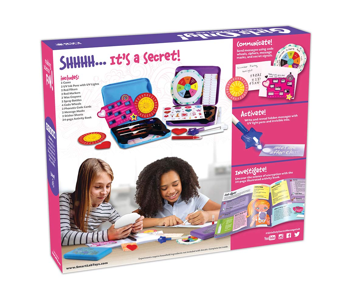 SMARTLAB Toys Girls Only! Secret Message Lab with 25 Hidden Message Science Activities
