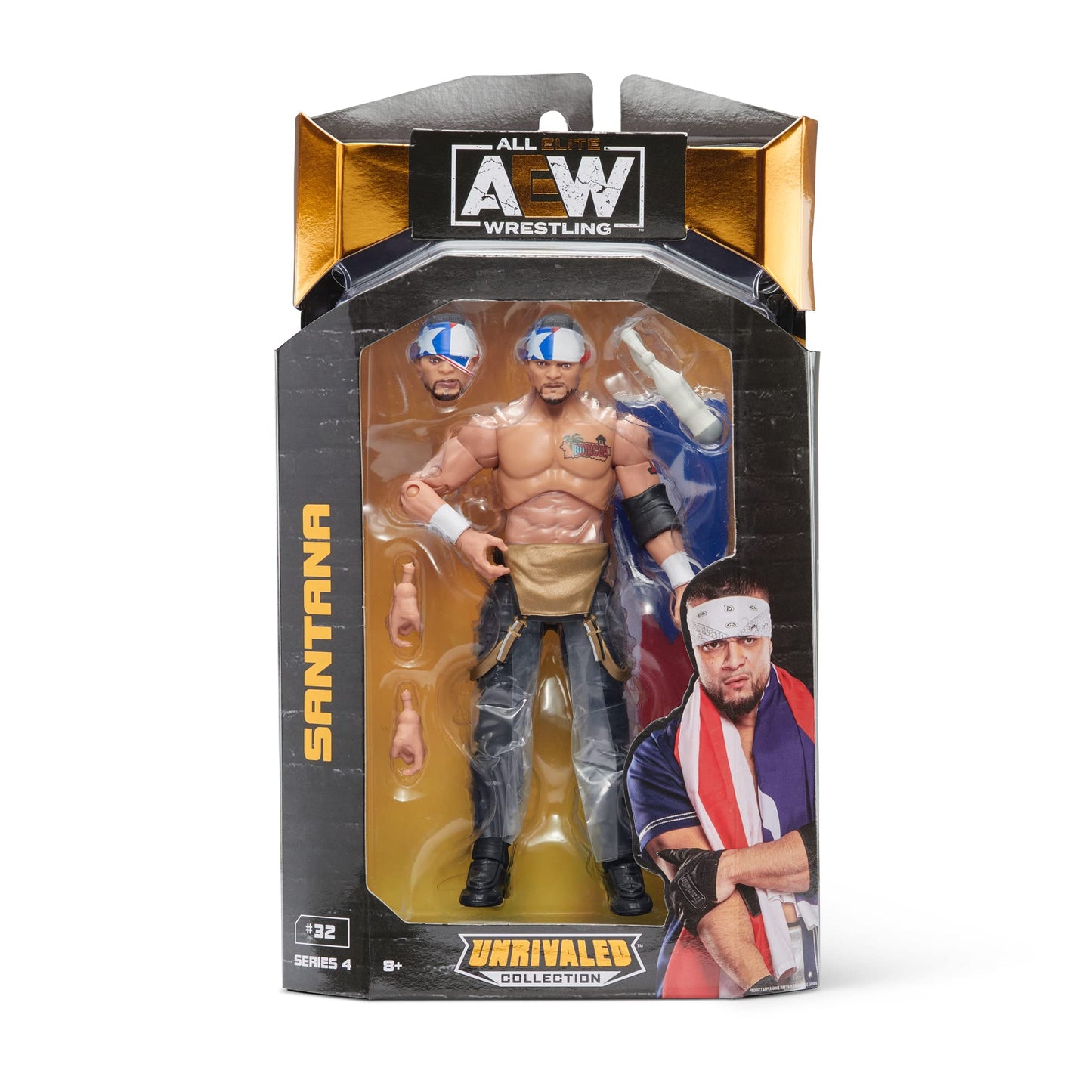 AEW AEW0030 Unrivaled Collection Santana-6.5-Inch Action Figure-Series 4